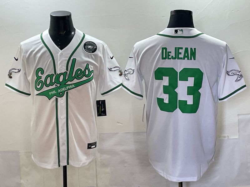 Men 2025 Philadelphia Eagles #33 Dejean white 2th generation Joint Name Nike Limited NFL Jersey style 0011